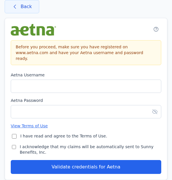 Enter Credentials