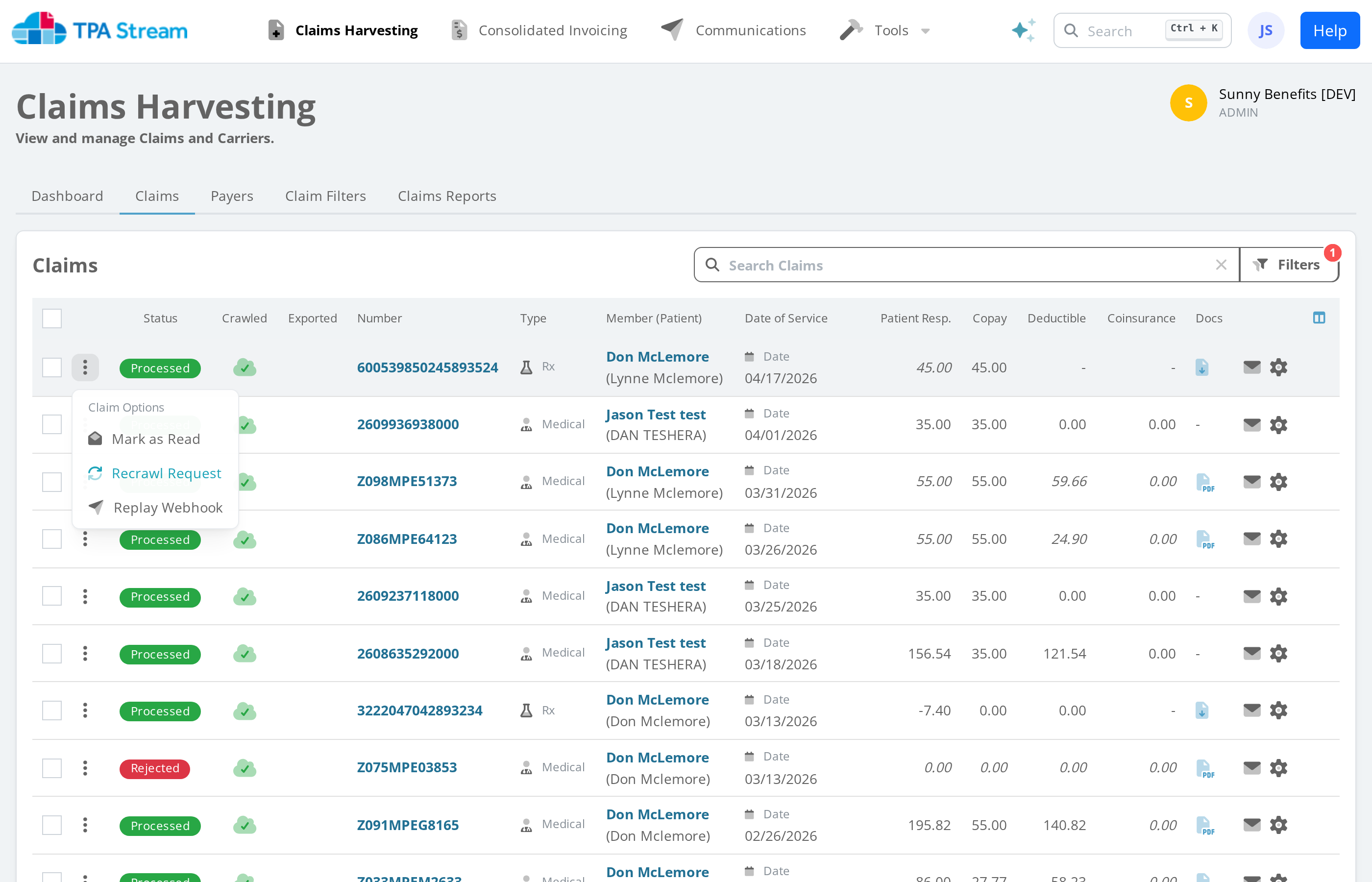 Replay claim webhook